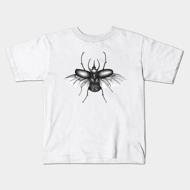 Beetle Wings Kids T-Shirt by ECMazur
